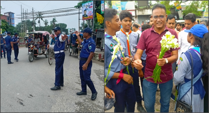 নওগাঁয় দায়িত্বে ফিরেছে পুলিশ